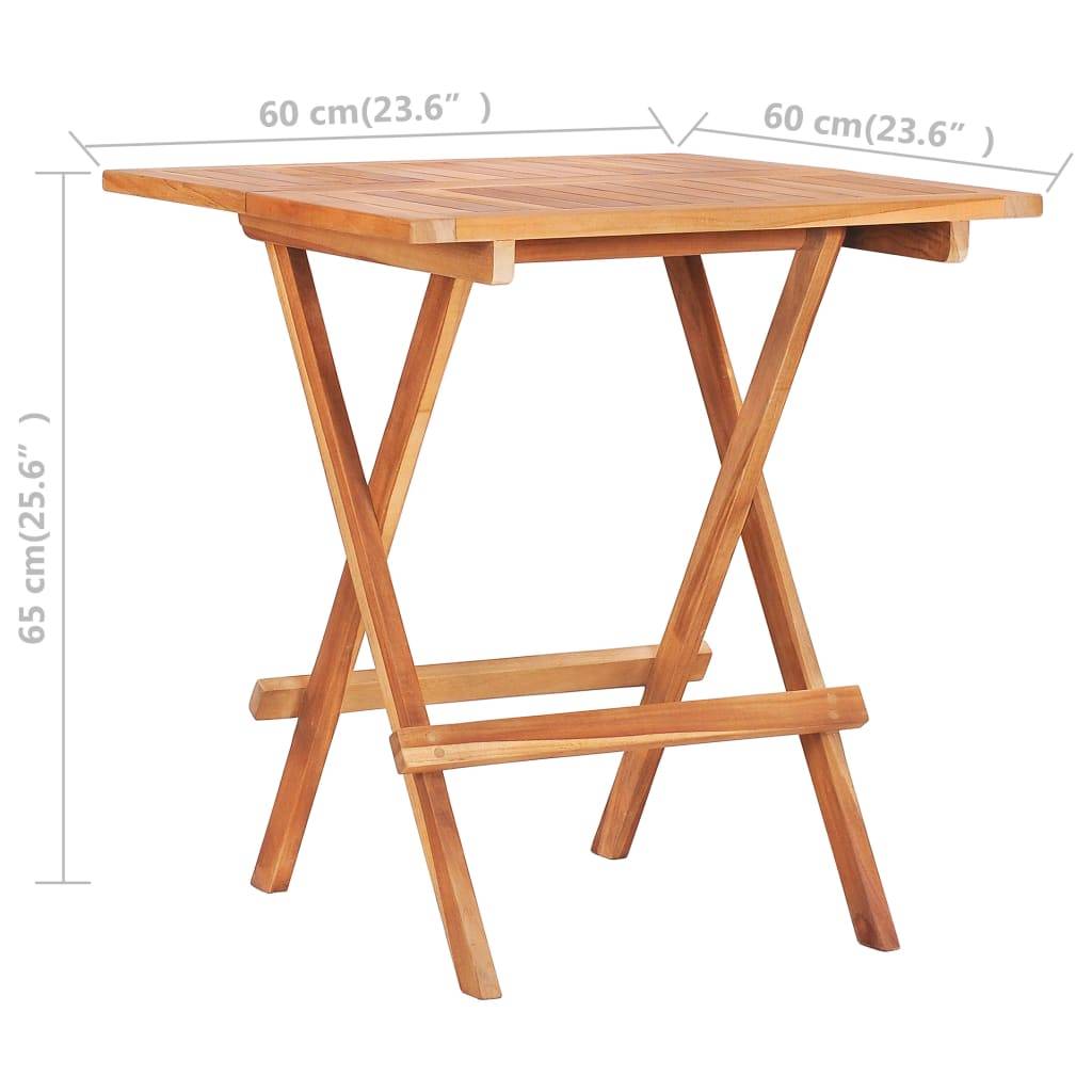 vidaXL 3-tlg. Bistroset mit Cremeweißen Kissen Massivholz Teak