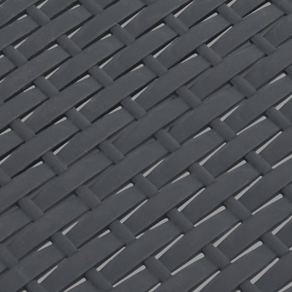 vidaXL Gartentisch Anthrazit 58x58x41 cm PP Rattan