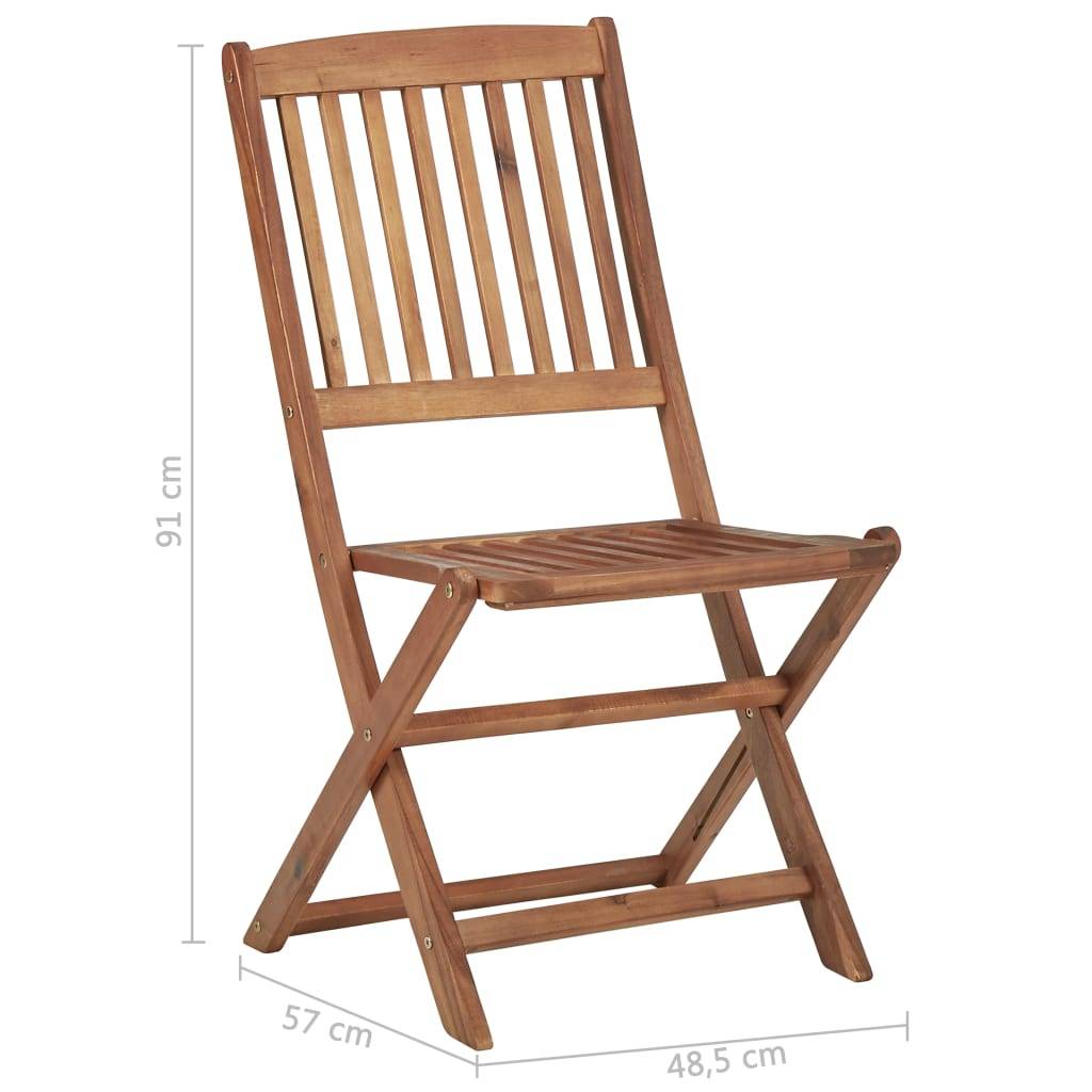 vidaXL Klappbare Gartenstühle 8 Stk. Massivholz Akazie