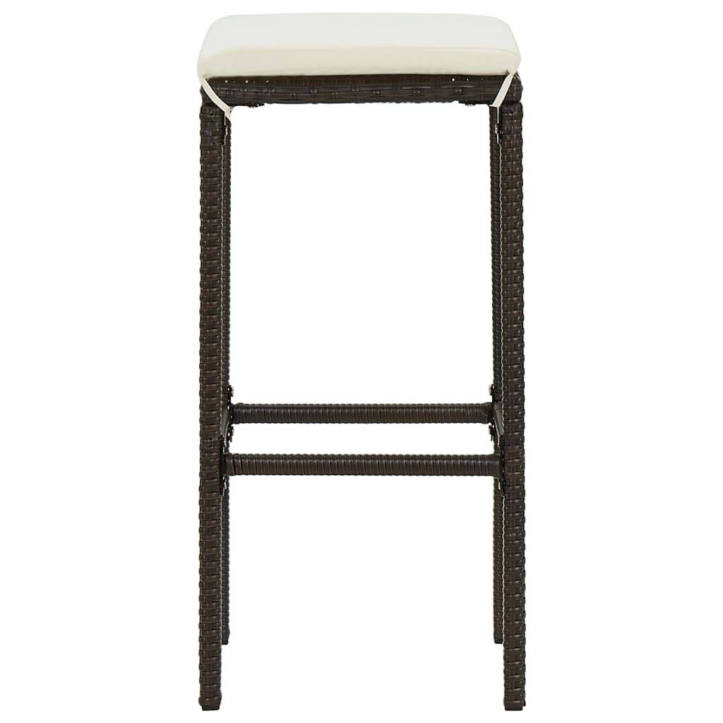 vidaXL 5-tlg. Gartenbar-Set mit Kissen Braun