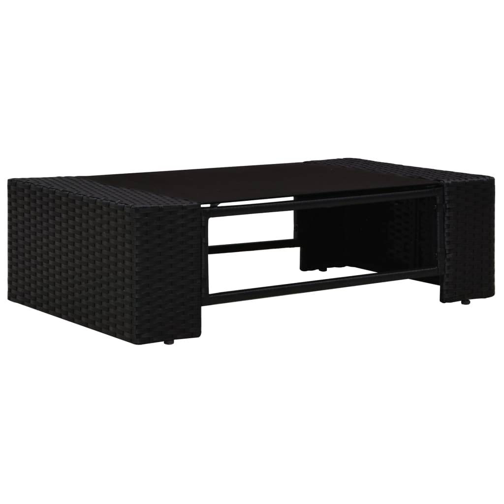 vidaXL 5-tlg. Garten-Lounge-Set Poly Rattan Schwarz