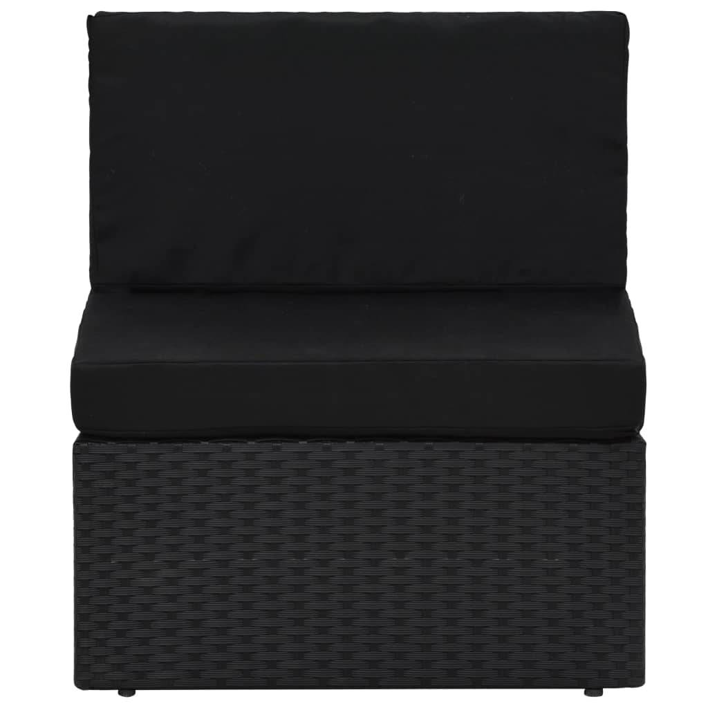 vidaXL 9-tlg. Garten-Lounge-Set mit Kissen Schwarz Poly Rattan