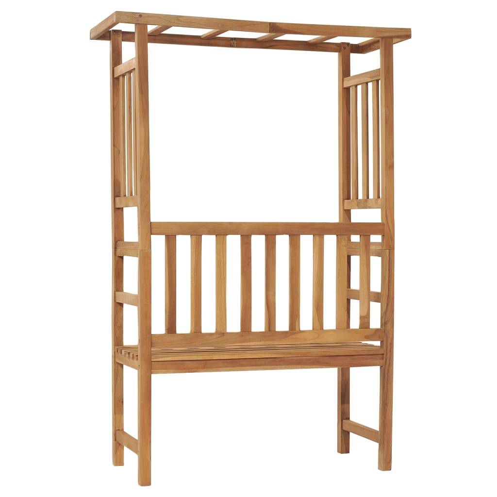 vidaXL Gartenbank mit Pergola 115 cm Massivholz Teak