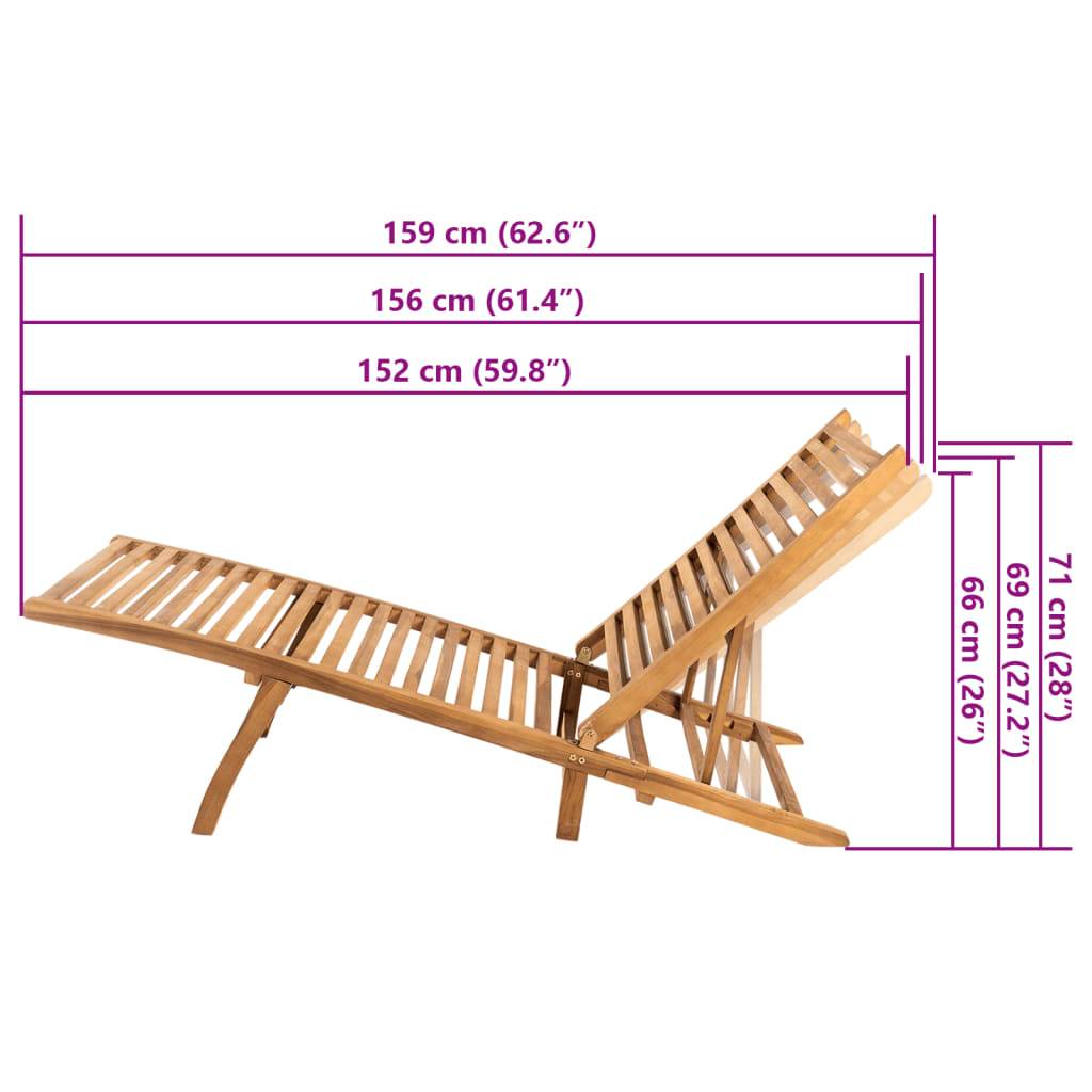 vidaXL Sonnenliege Massivholz Teak
