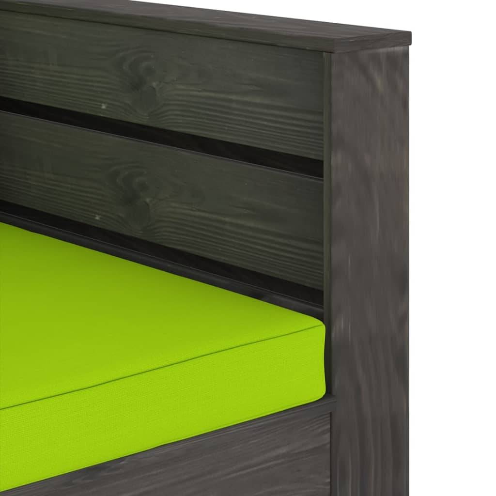 vidaXL 2-tlg. Garten-Lounge-Set mit Kissen Grau Imprägniertes Holz