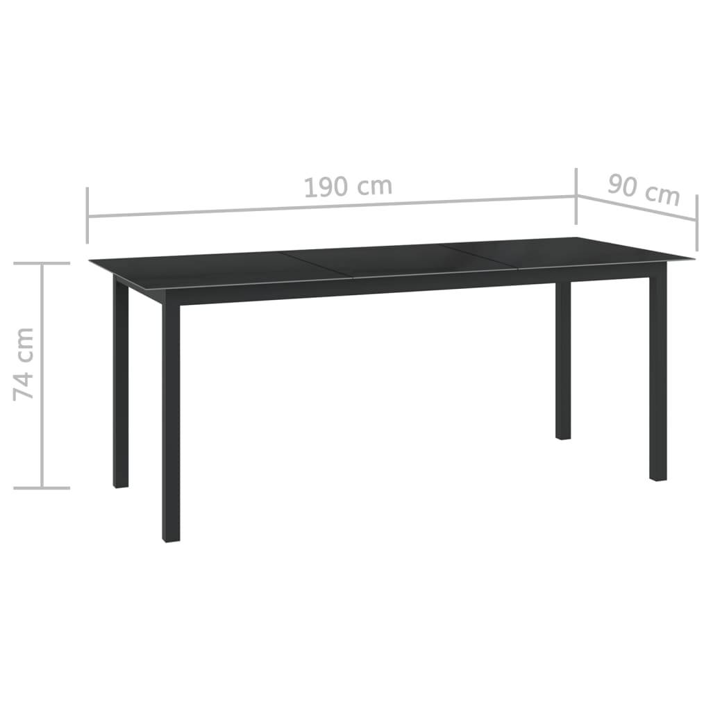 vidaXL 9-tlg. Garten-Essgruppe Aluminium Anthrazit
