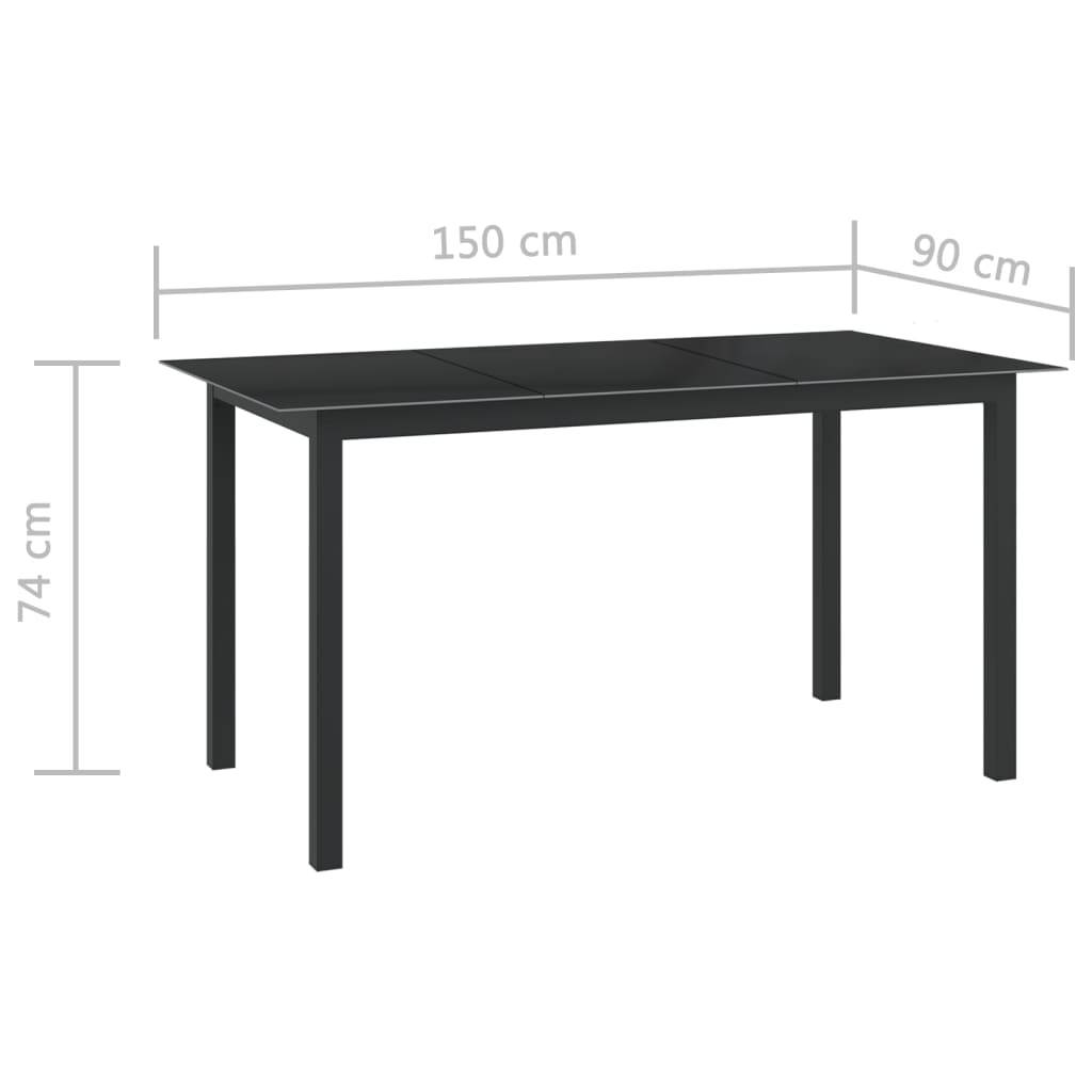 vidaXL 7-tlg. Garten-Essgruppe Aluminium Anthrazit
