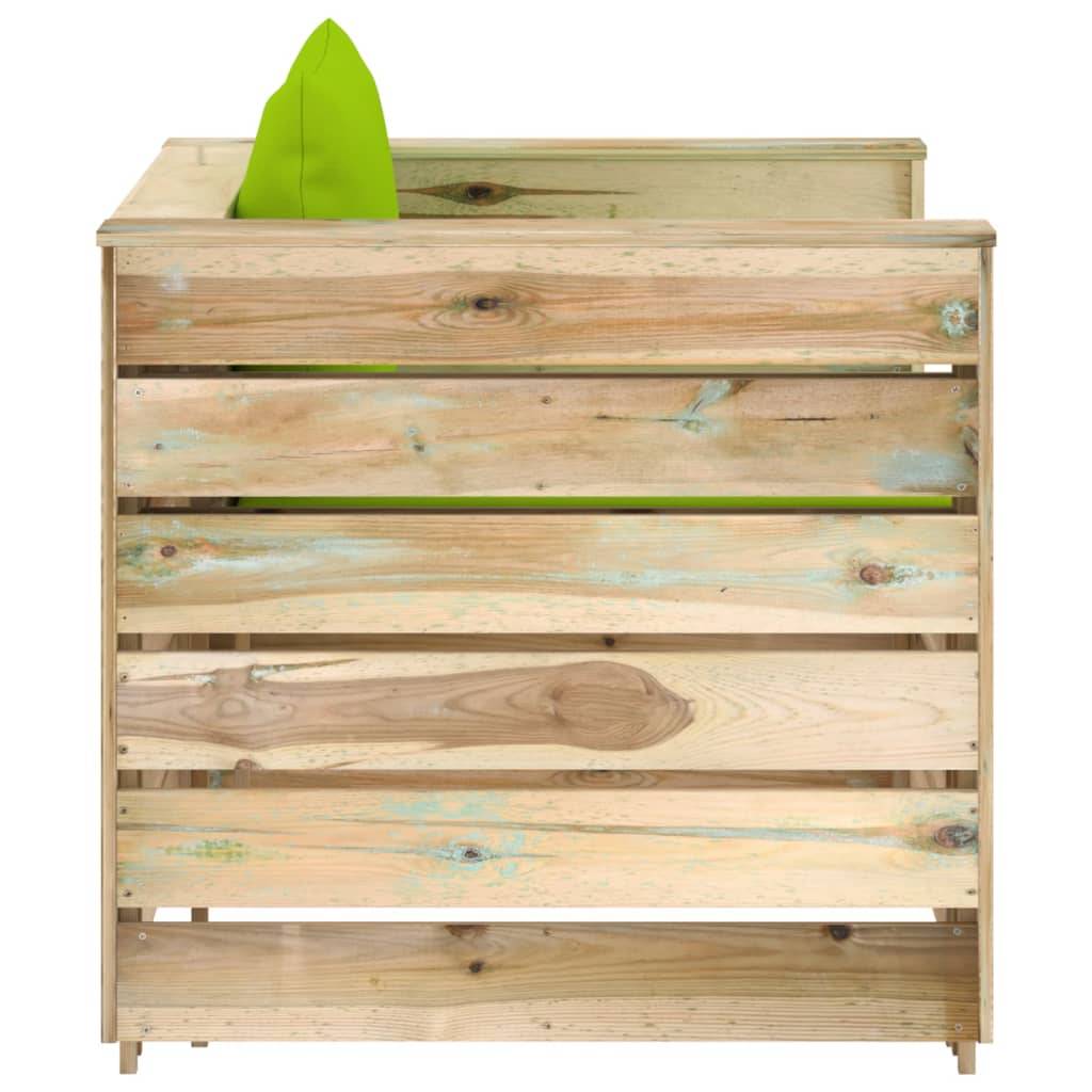 vidaXL 2-tlg. Garten-Lounge-Set mit Kissen Grün Imprägniertes Holz
