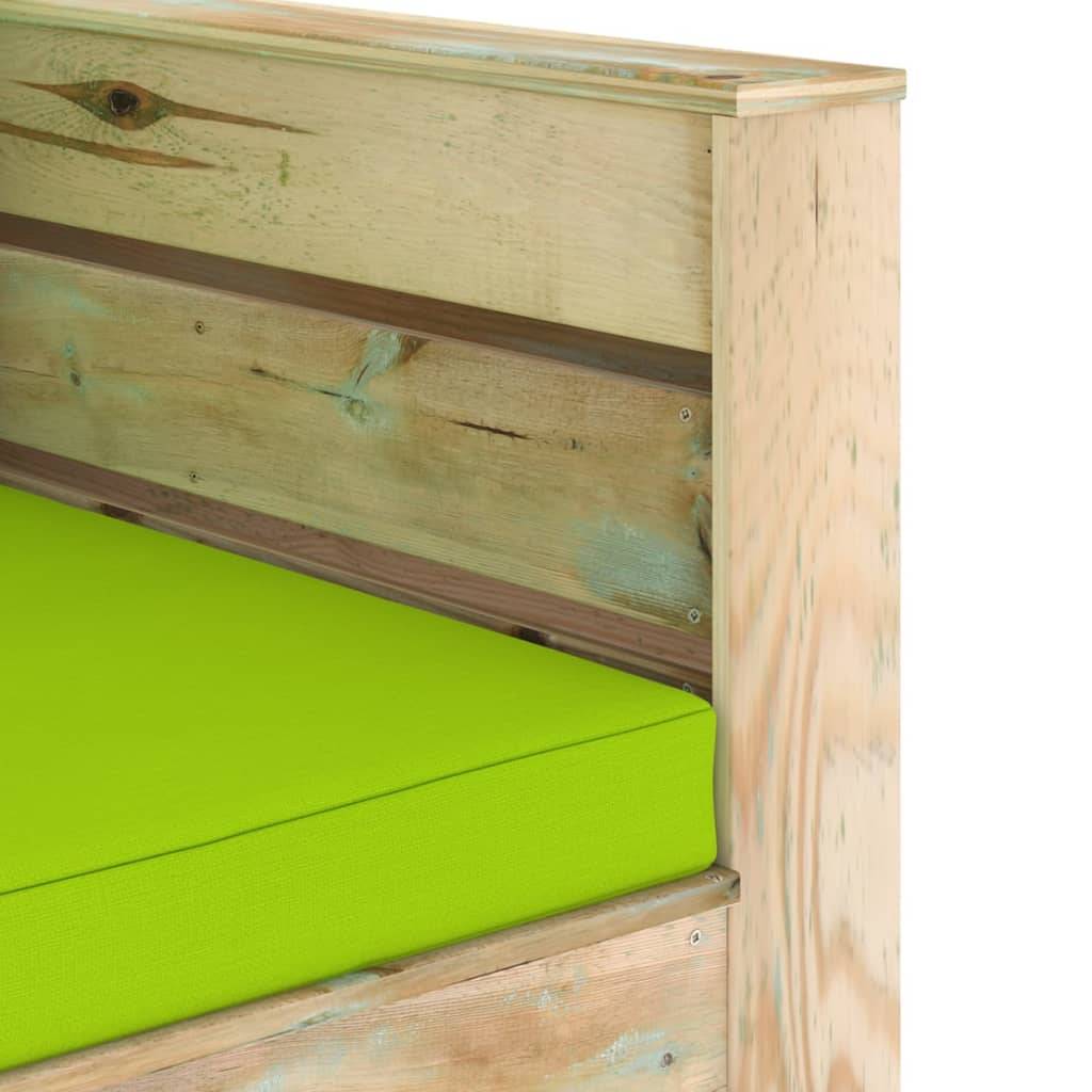 vidaXL 2-tlg. Garten-Lounge-Set mit Kissen Grün Imprägniertes Holz