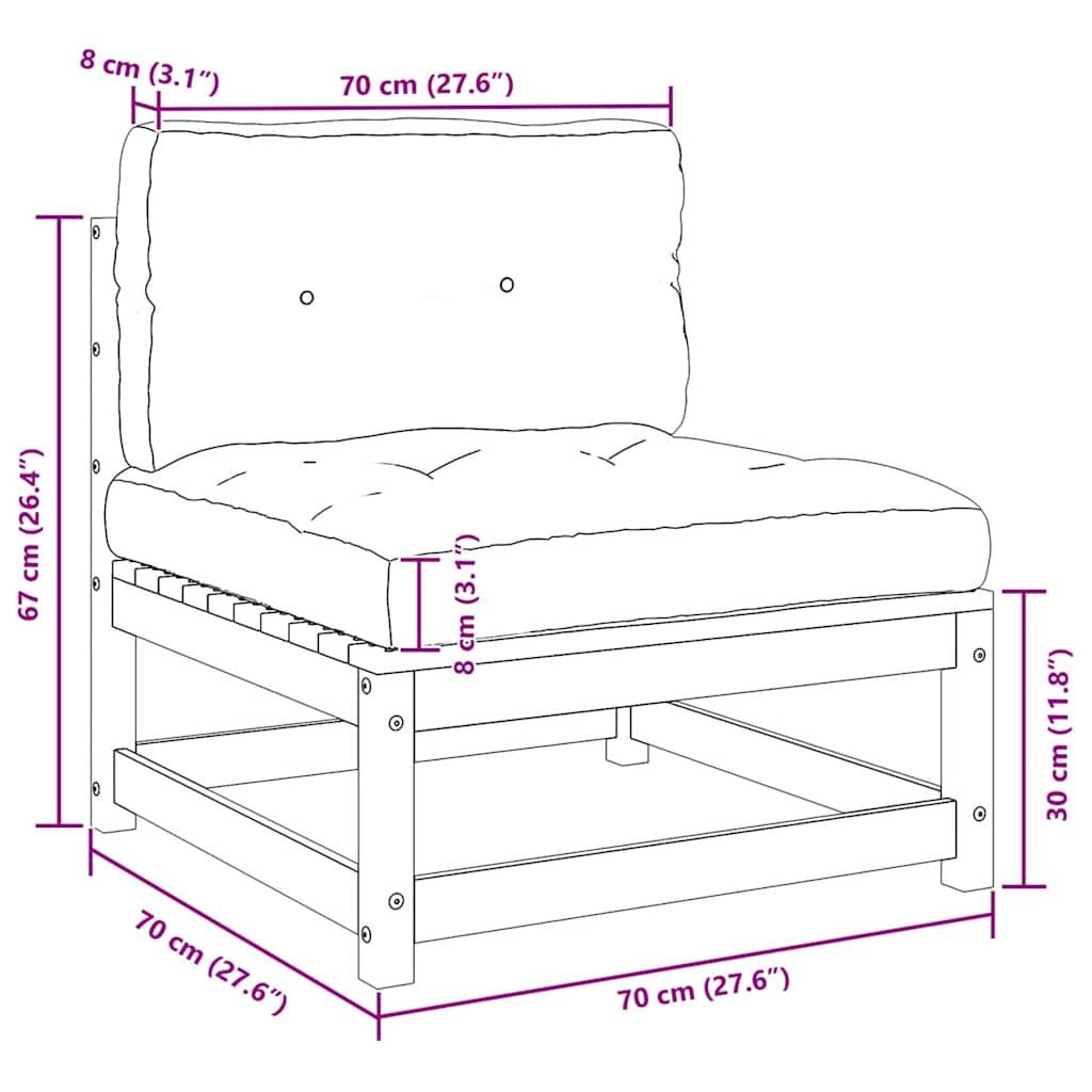 vidaXL 2-tlg. Garten-Lounge-Set mit Kissen Grau Kiefer Massivholz