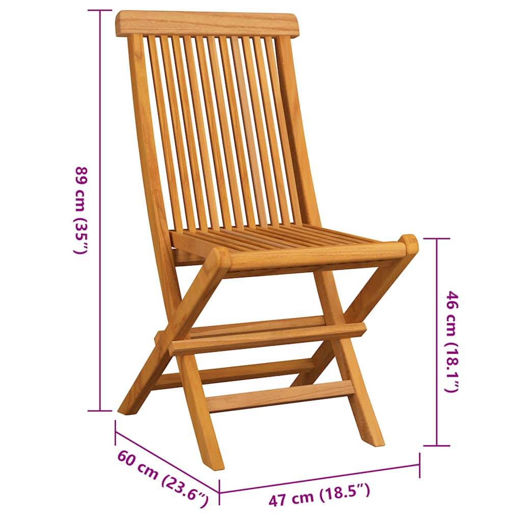 vidaXL Gartenstühle mit Creme Kissen 8 Stk. Massivholz Teak