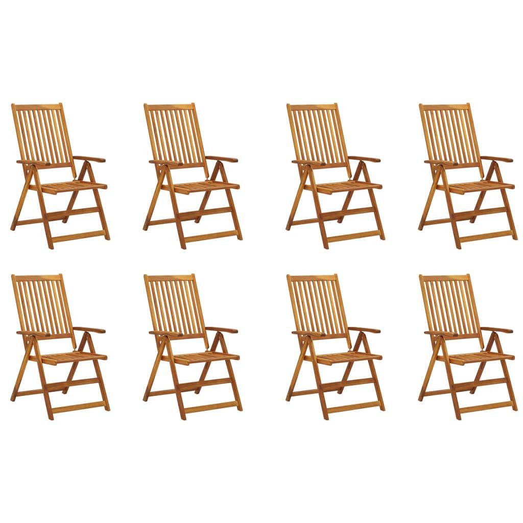 vidaXL Klappbare Gartenstühle mit Kissen 8 Stk. Massivholz Akazie