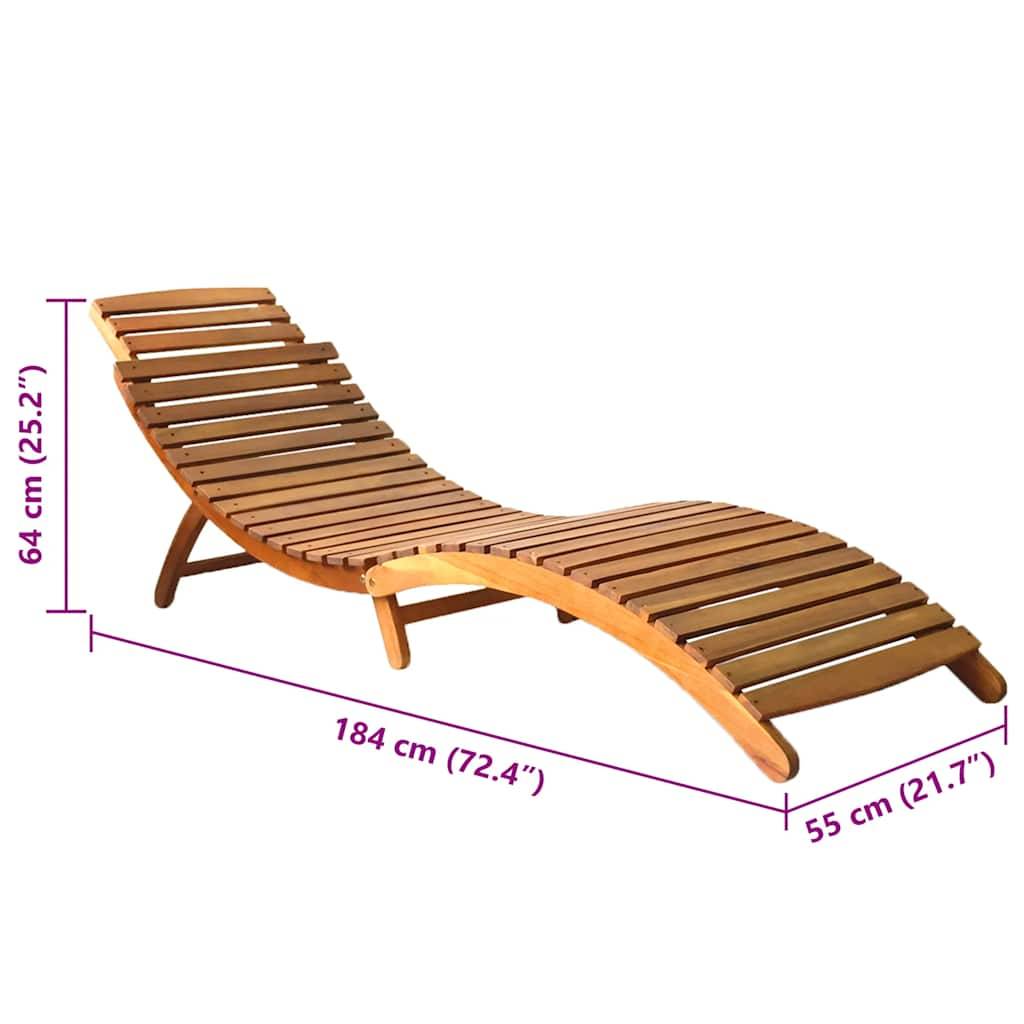 vidaXL Sonnenliegen 2 Stk. mit Auflagen Massivholz Akazie