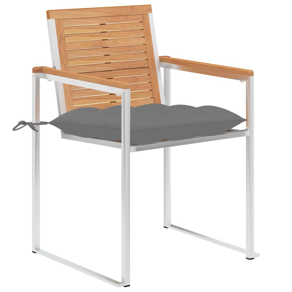 vidaXL Gartenstühle 6 Stk. mit Kissen Massivholz Teak