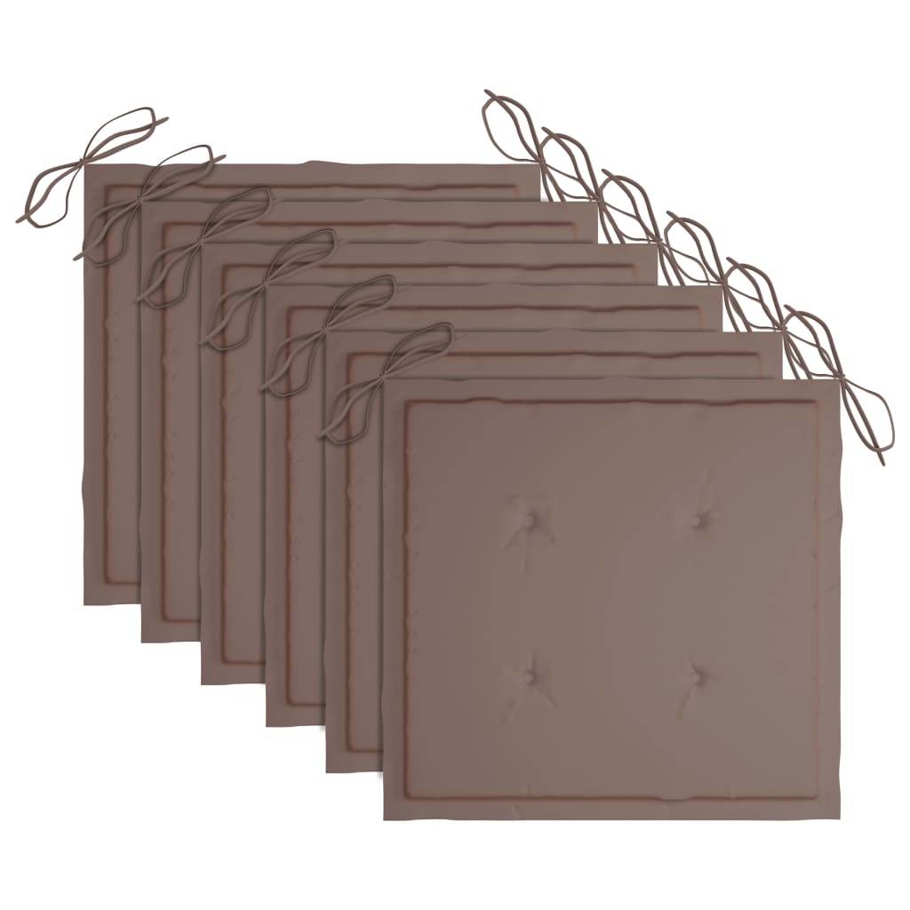 vidaXL Gartenstühle 6 Stk. mit Kissen Massivholz Teak