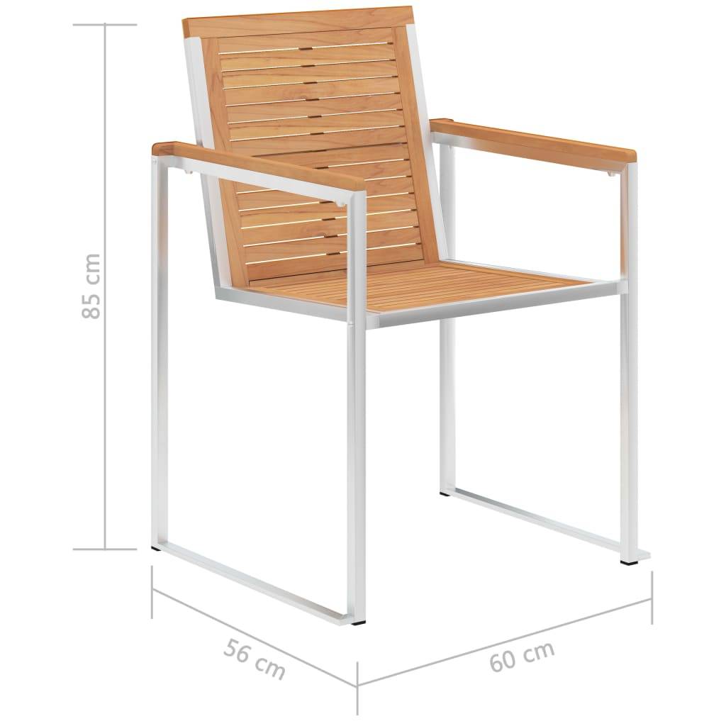 vidaXL Gartenstühle 6 Stk. mit Kissen Massivholz Teak