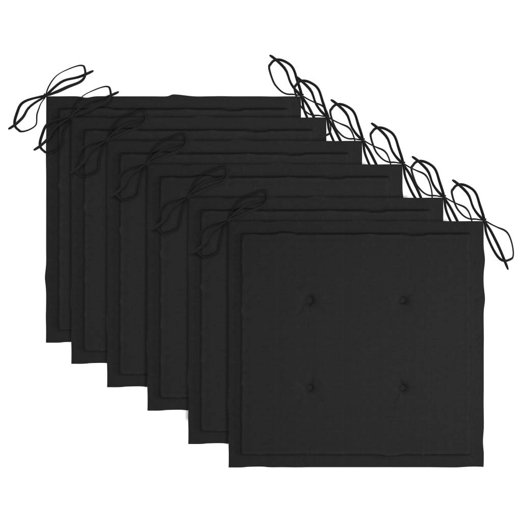 vidaXL Gartenstühle 6 Stk. mit Kissen Massivholz Teak