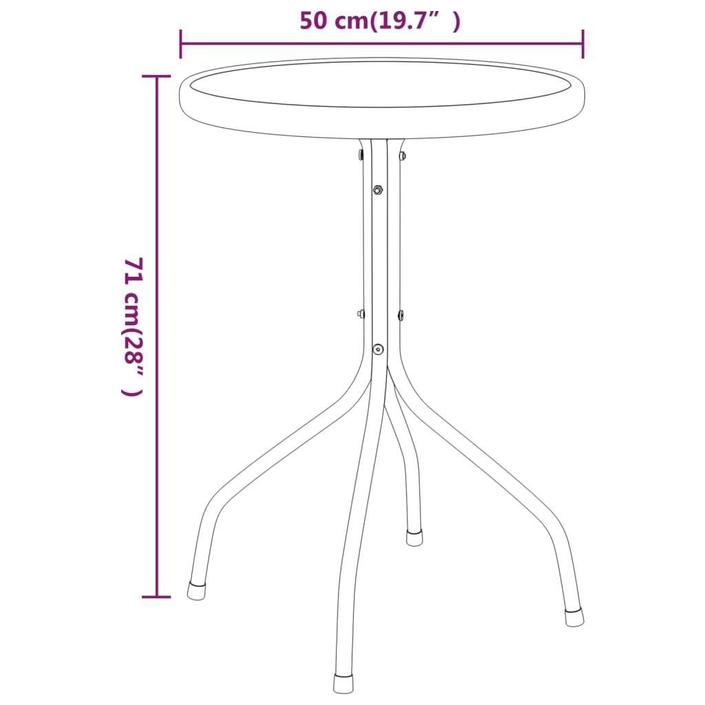 vidaXL Gartentisch Ø50x71 cm Stahl Anthrazit
