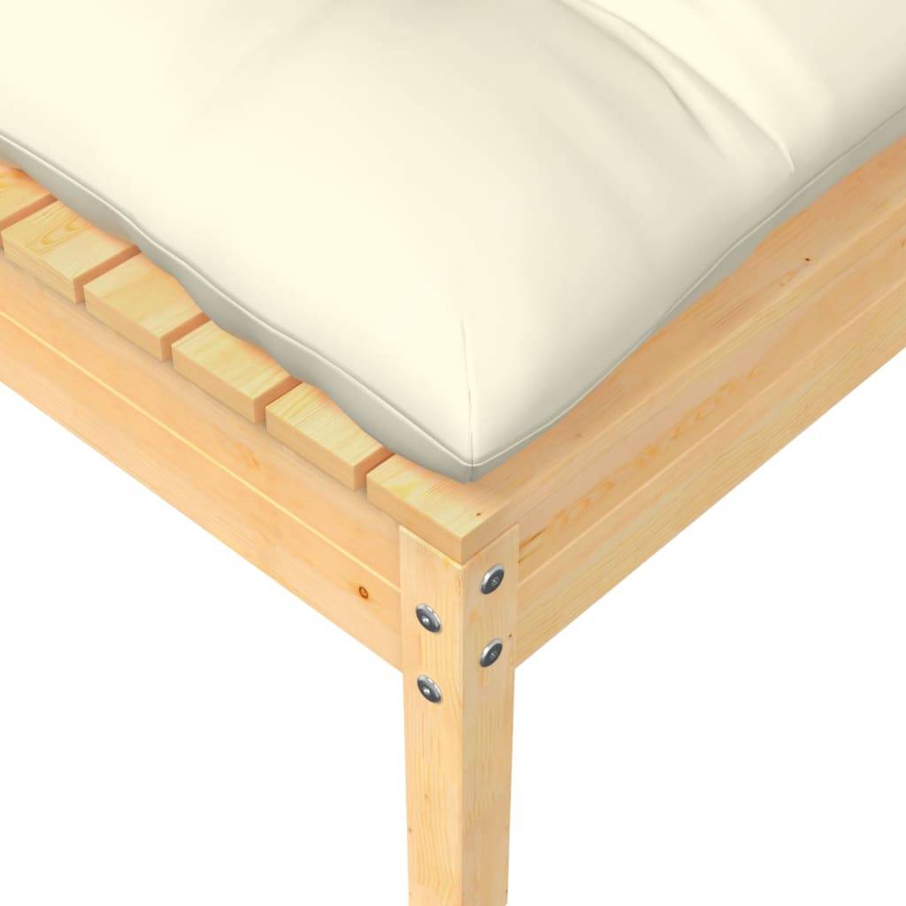 vidaXL Outdoor-Fußhocker mit Kissen Massivholz Kiefer