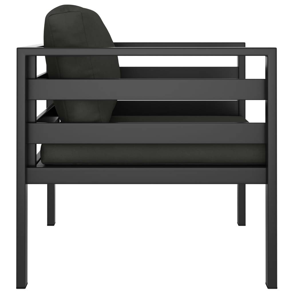 vidaXL Einzelsofas 2 Stk. mit Kissen Aluminium Anthrazit