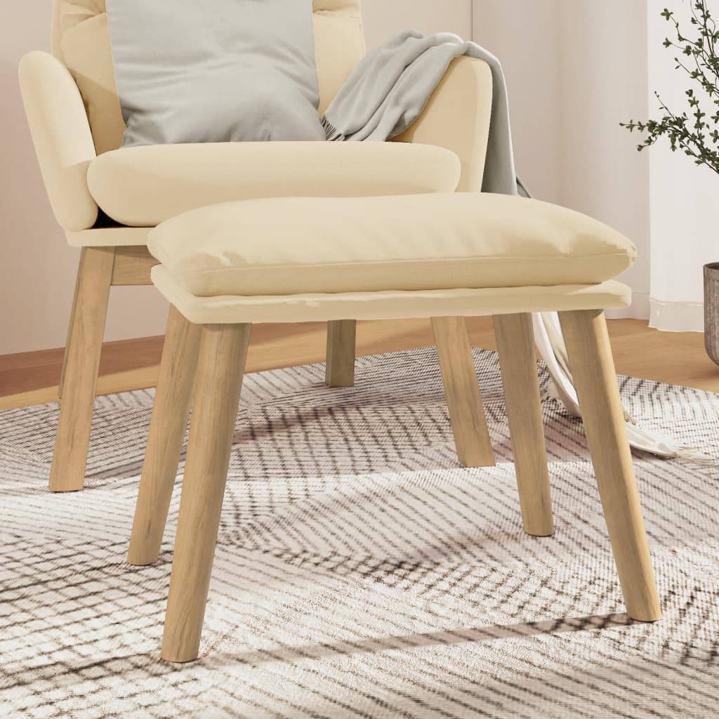 vidaXL Fußhocker Cremeweiß 45x29,5x35 cm Samt