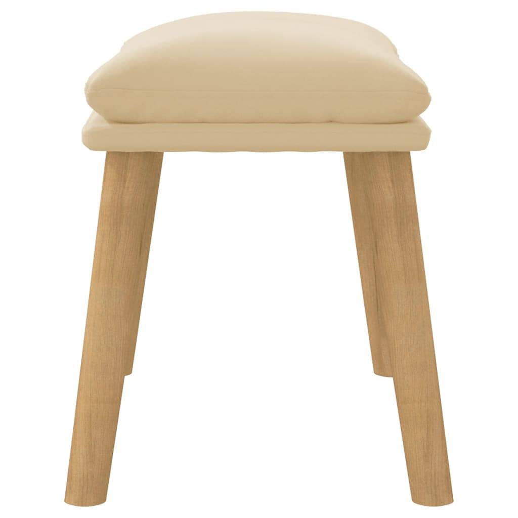 vidaXL Fußhocker Cremeweiß 45x29,5x35 cm Samt
