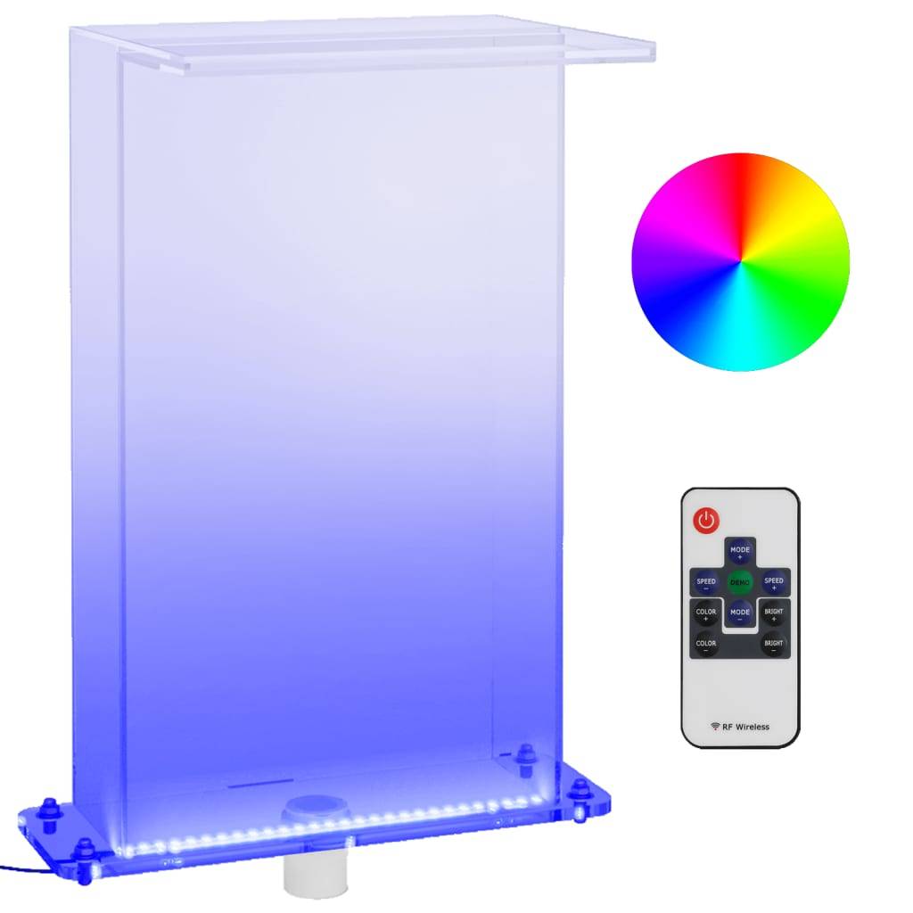 vidaXL Wasserfall-Element mit RGB-LEDs Acryl 51 cm