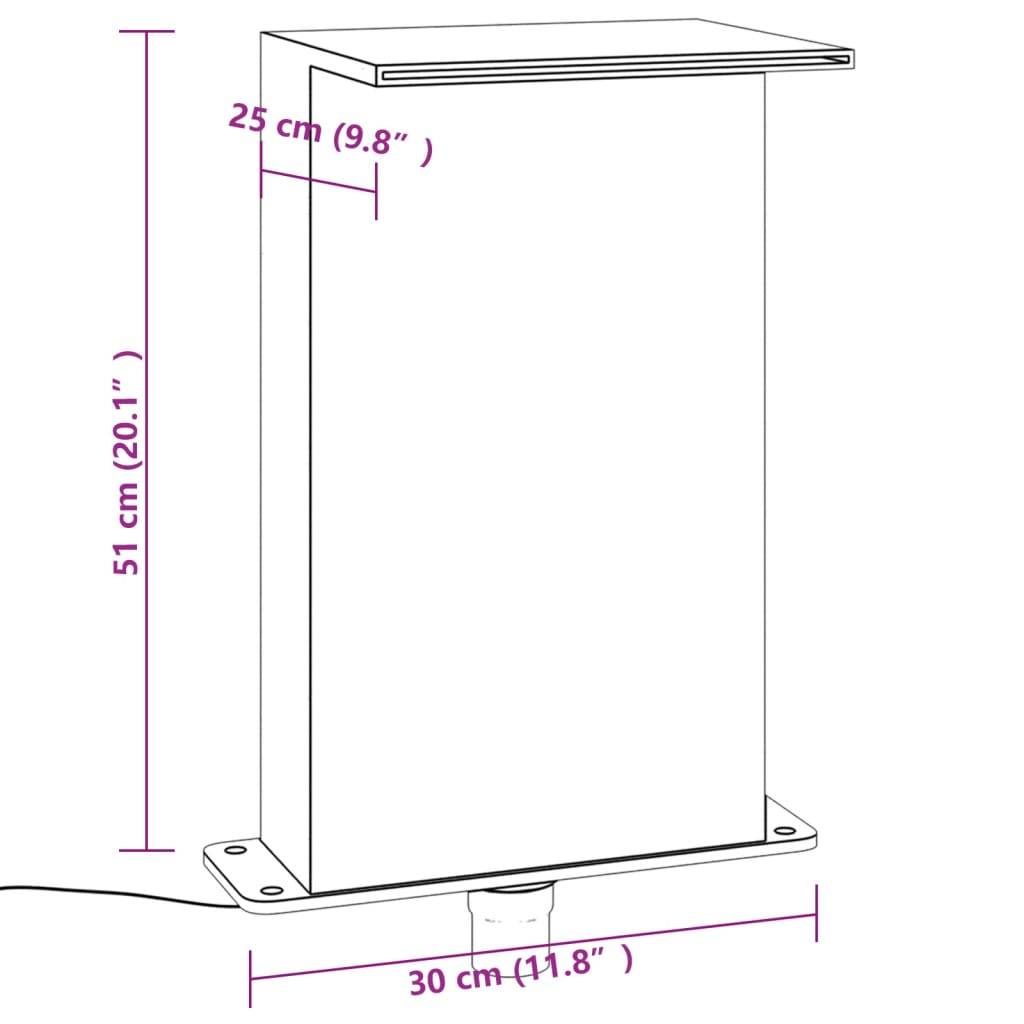 vidaXL Wasserfall-Element mit RGB-LEDs Acryl 51 cm