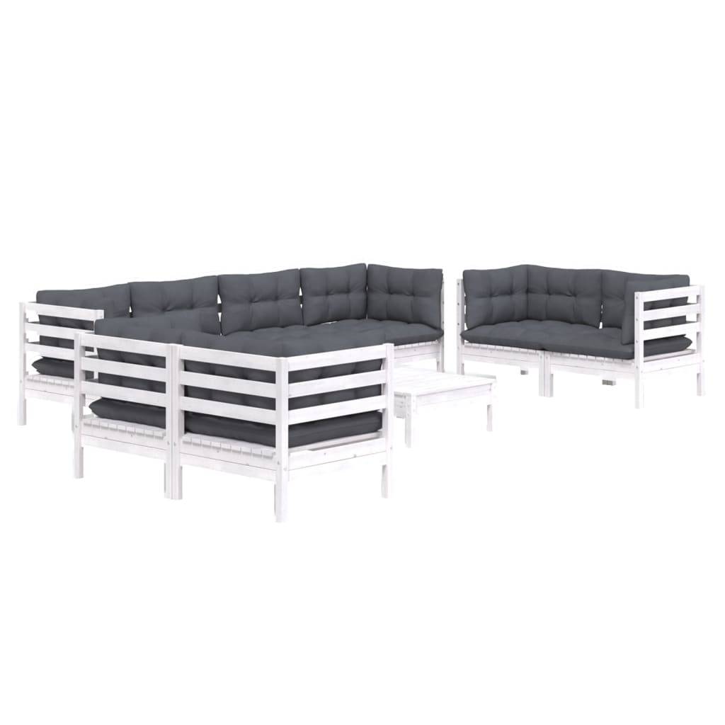 vidaXL 9-tlg. Garten-Lounge-Set mit Kissen Kiefer Massivholz