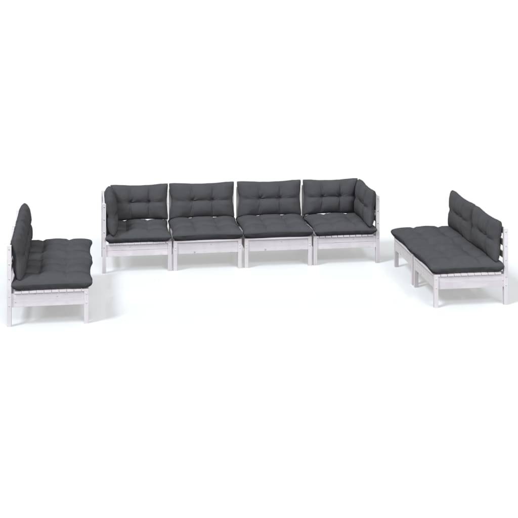 vidaXL 8-tlg. Garten-Lounge-Set mit Kissen Kiefer Massivholz