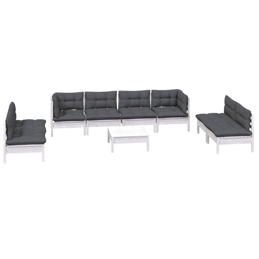 vidaXL 9-tlg. Garten-Lounge-Set mit Kissen Kiefer Massivholz