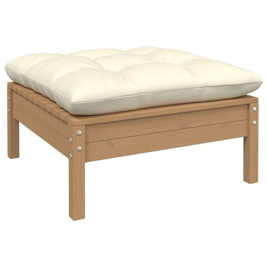 vidaXL Gartensofa 2-Sitzer mit Creme Kissen Massivholz Kiefer