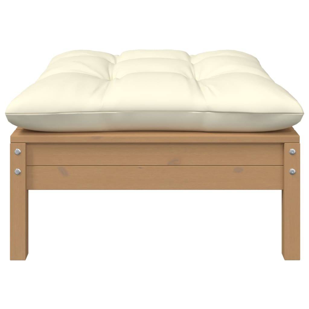 vidaXL Gartensofa 2-Sitzer mit Creme Kissen Massivholz Kiefer