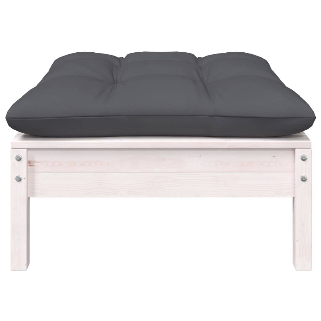 vidaXL 2-Sitzer-Gartensofa mit Kissen Weiß Massivholz Kiefer