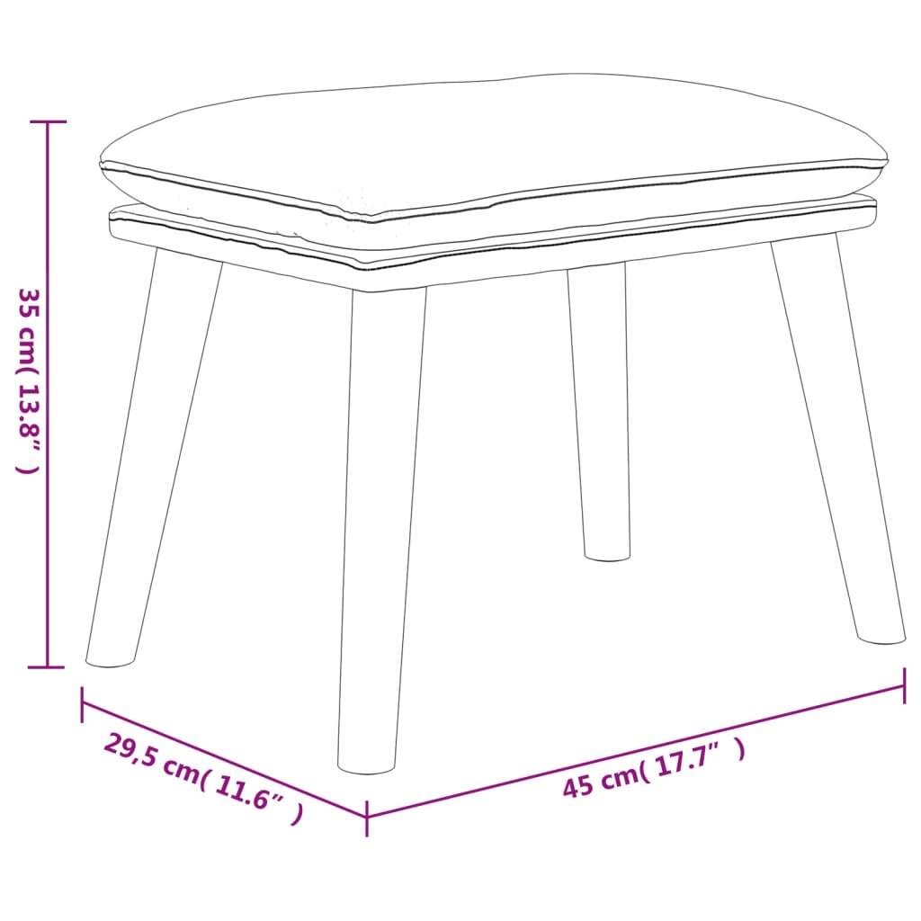 vidaXL Fußhocker Cremeweiß 45x29,5x35 cm Samt