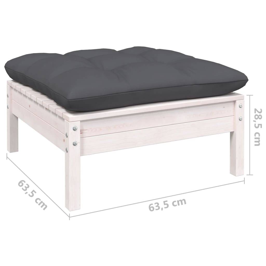 vidaXL 12-tlg. Garten-Lounge-Set mit Kissen Weiß Massivholz Kiefer
