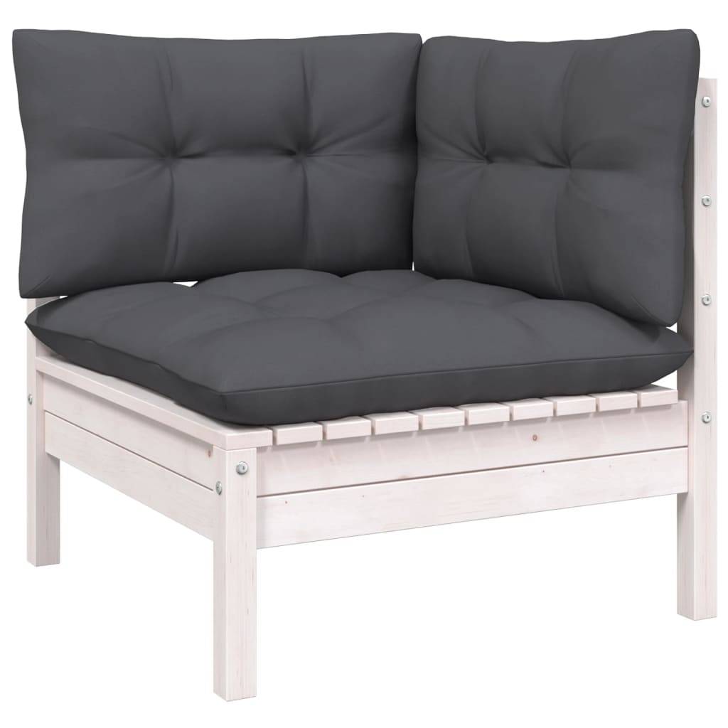 vidaXL 3-Sitzer-Gartensofa mit Anthrazit Kissen Massivholz Kiefer