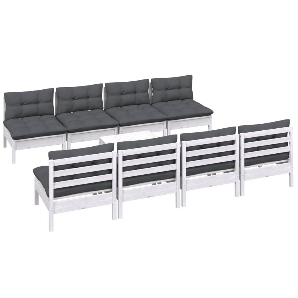 vidaXL 9-tlg. Garten-Lounge-Set mit Kissen Kiefer Massivholz