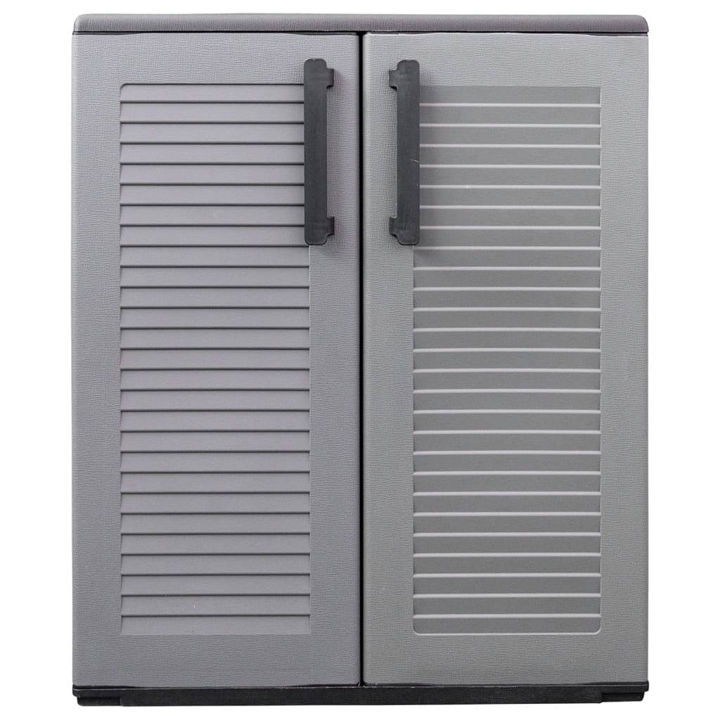 vidaXL Garten-Aufbewahrungsschrank Grau Schwarz 68x37x84 cm PP