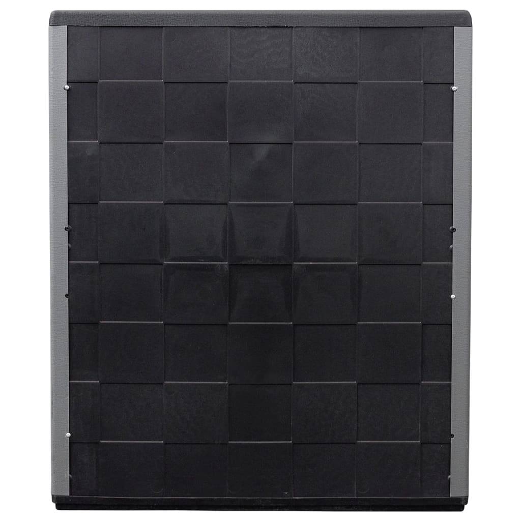 vidaXL Garten-Aufbewahrungsschrank Grau Schwarz 68x37x84 cm PP