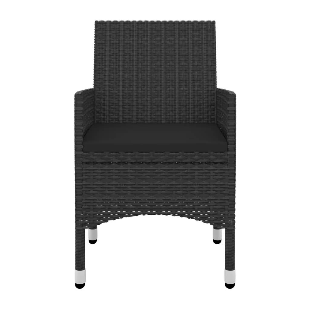 vidaXL 5-tlg. Garten-Essgruppe mit Auflagen Poly Rattan und Glas