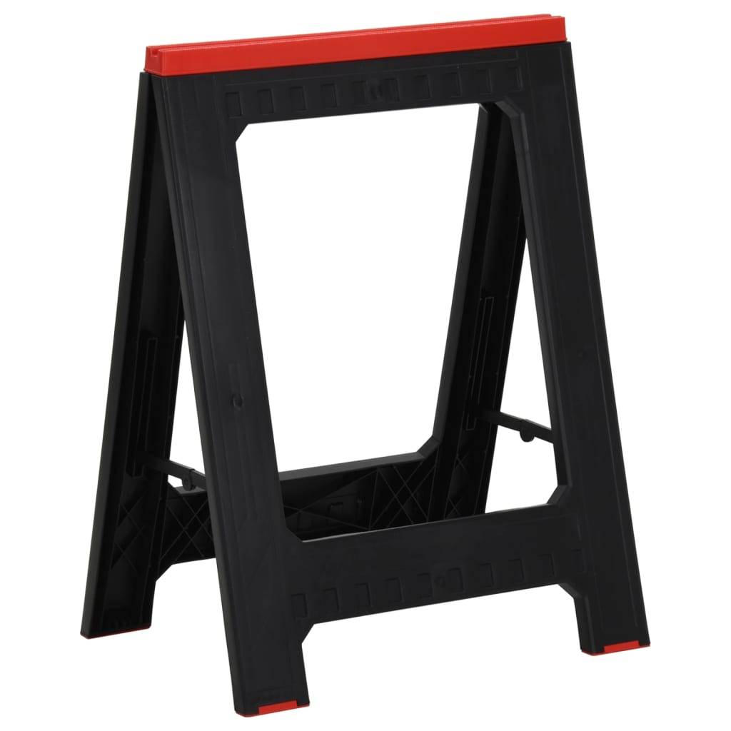 vidaXL Arbeitsböcke 2 Stk. Klappbar Schwarz & Rot Polypropylen 350 kg