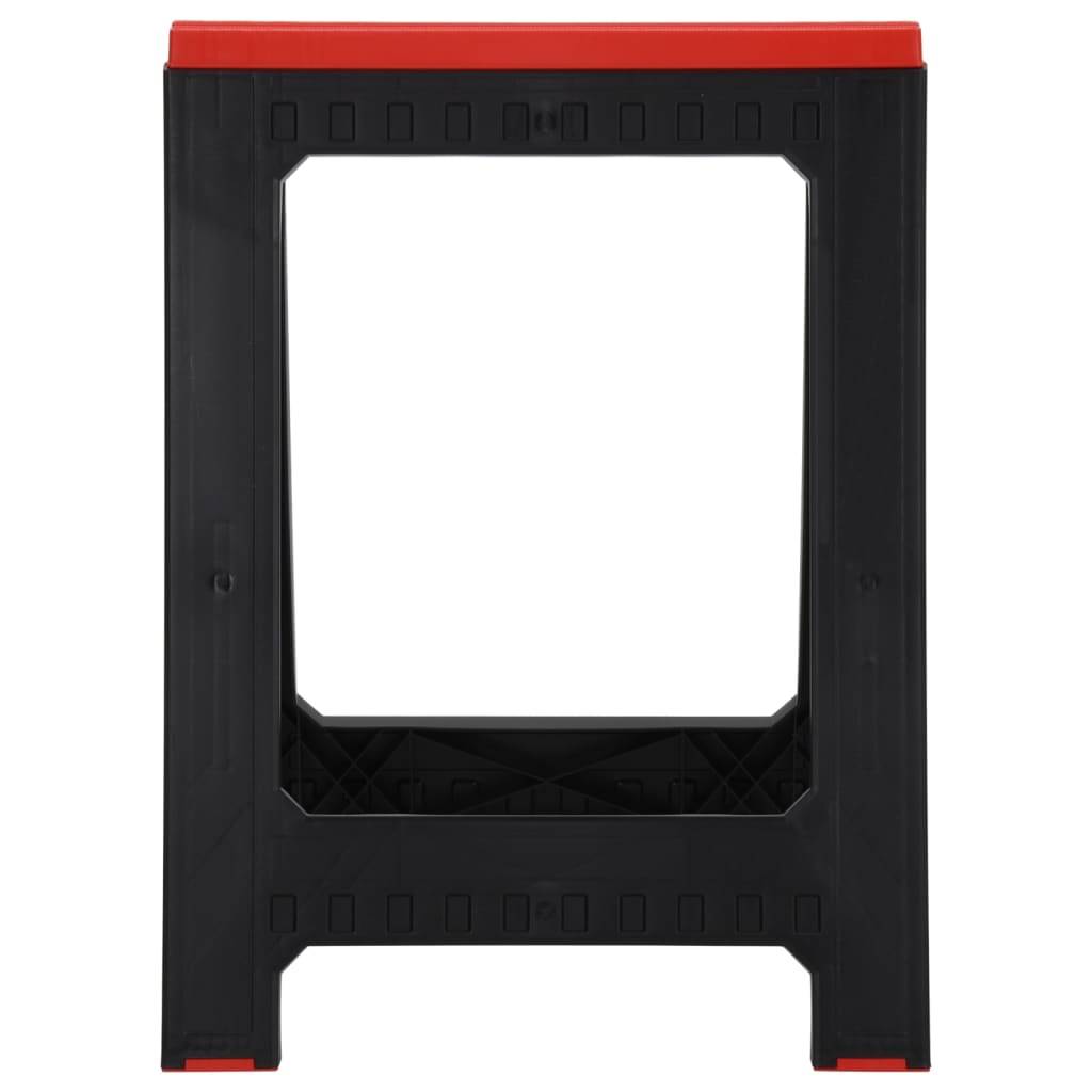 vidaXL Arbeitsböcke 2 Stk. Klappbar Schwarz & Rot Polypropylen 350 kg