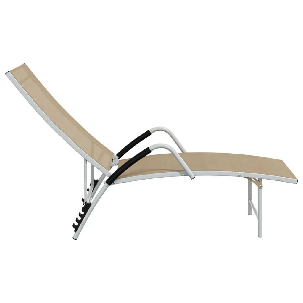 vidaXL Sonnenliege Textilene und Aluminium Creme
