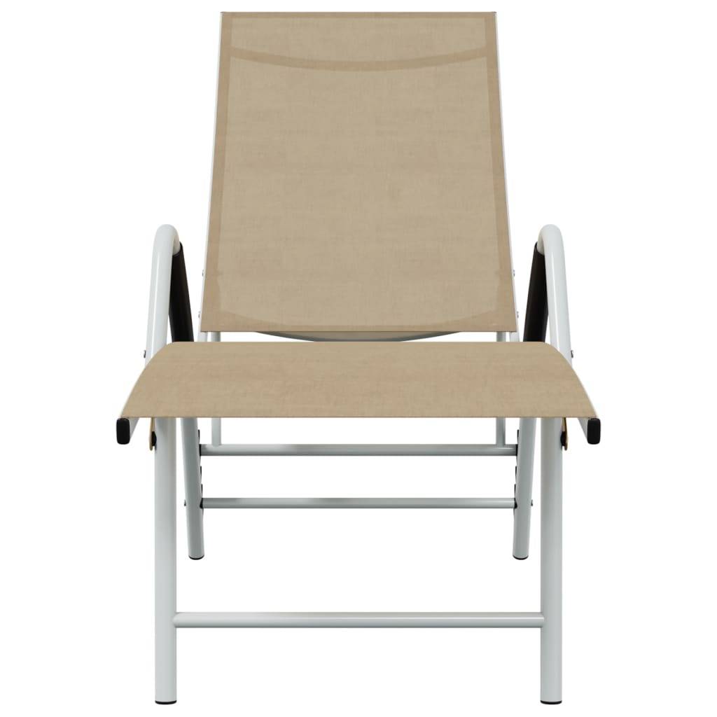 vidaXL Sonnenliege Textilene und Aluminium Creme