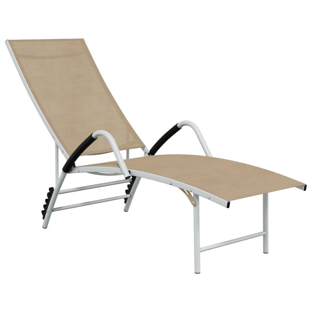 vidaXL Sonnenliege Textilene und Aluminium Creme