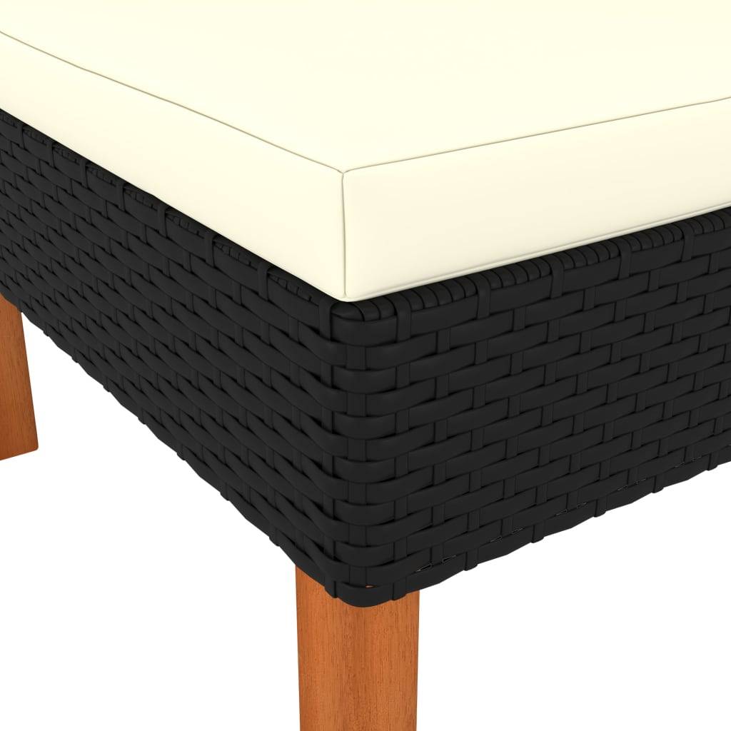 vidaXL Ecksofa Poly Rattan und Eukalyptus Massivholz