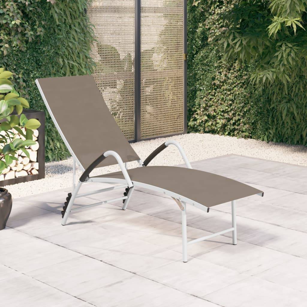 vidaXL Sonnenliege Textilene und Aluminium Taupe