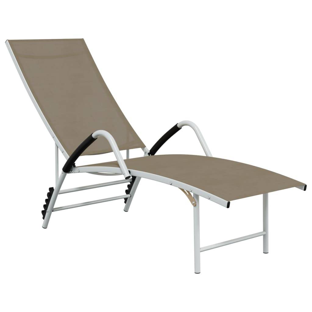 vidaXL Sonnenliege Textilene und Aluminium Taupe