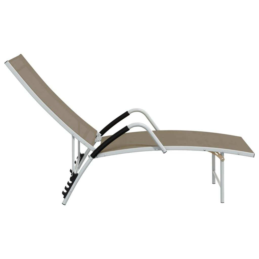 vidaXL Sonnenliege Textilene und Aluminium Taupe